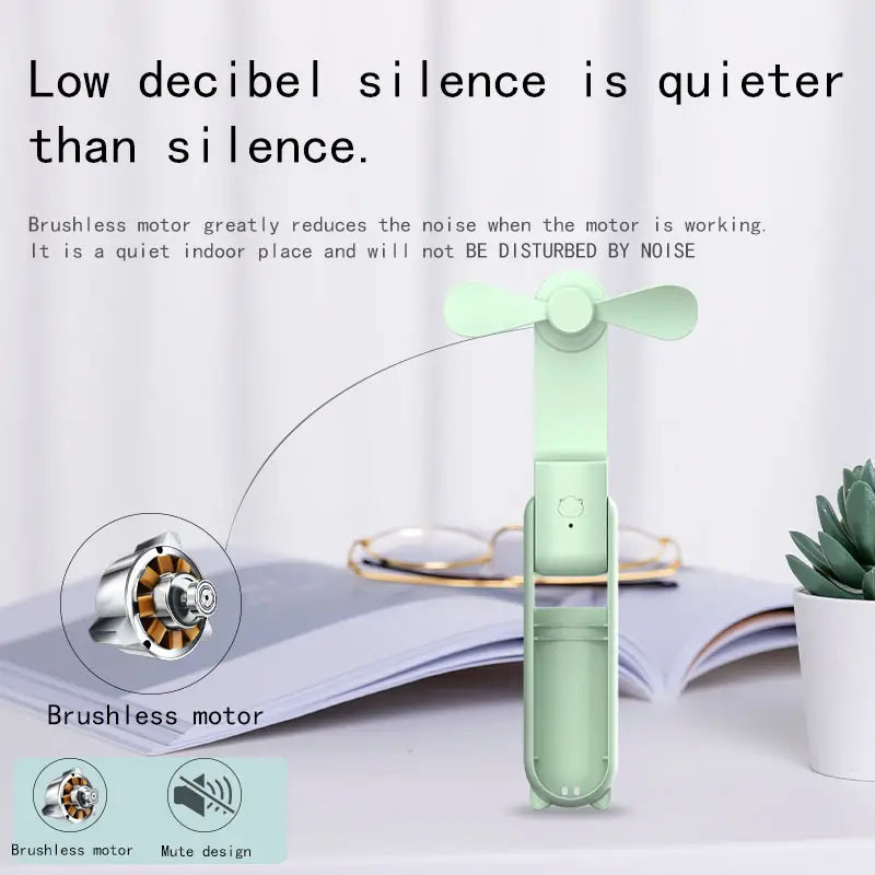 Cat Ear Folding Mini USB Hand Fan with Power Bank