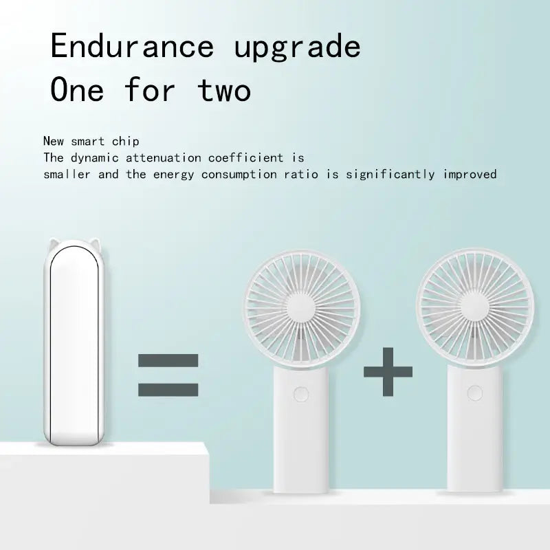 Cat Ear Folding Mini USB Hand Fan with Power Bank