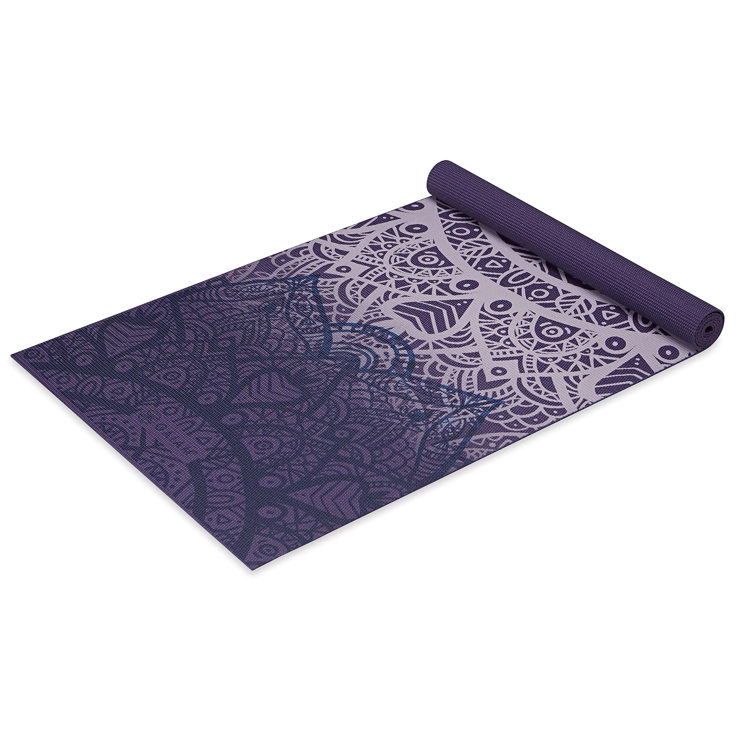 Yoga Mat - Purple Lattice Print 4mm Non-Slip