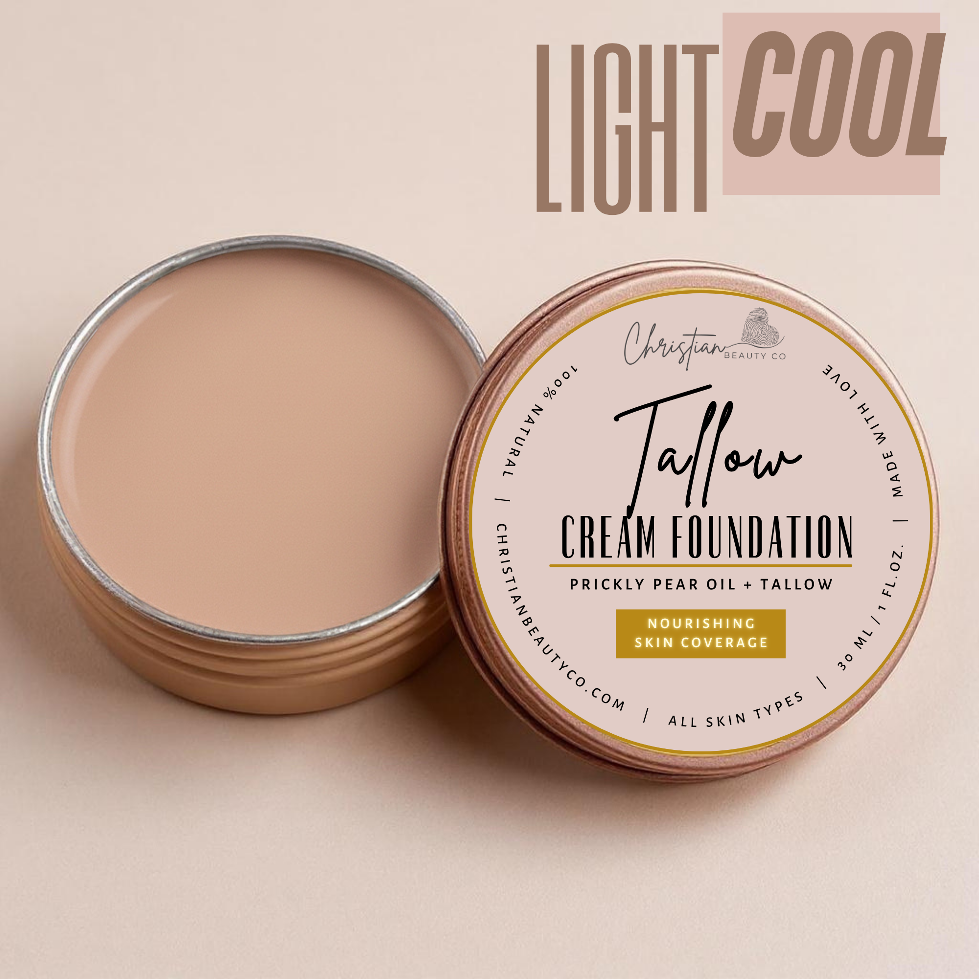 Tallow Cream Foundation | Buildable Coverage with Grass-Fed Tallow