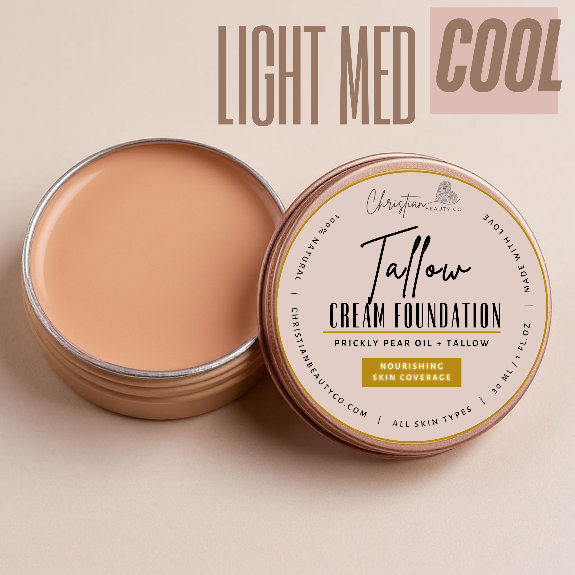Tallow Cream Foundation | Buildable Coverage with Grass-Fed Tallow