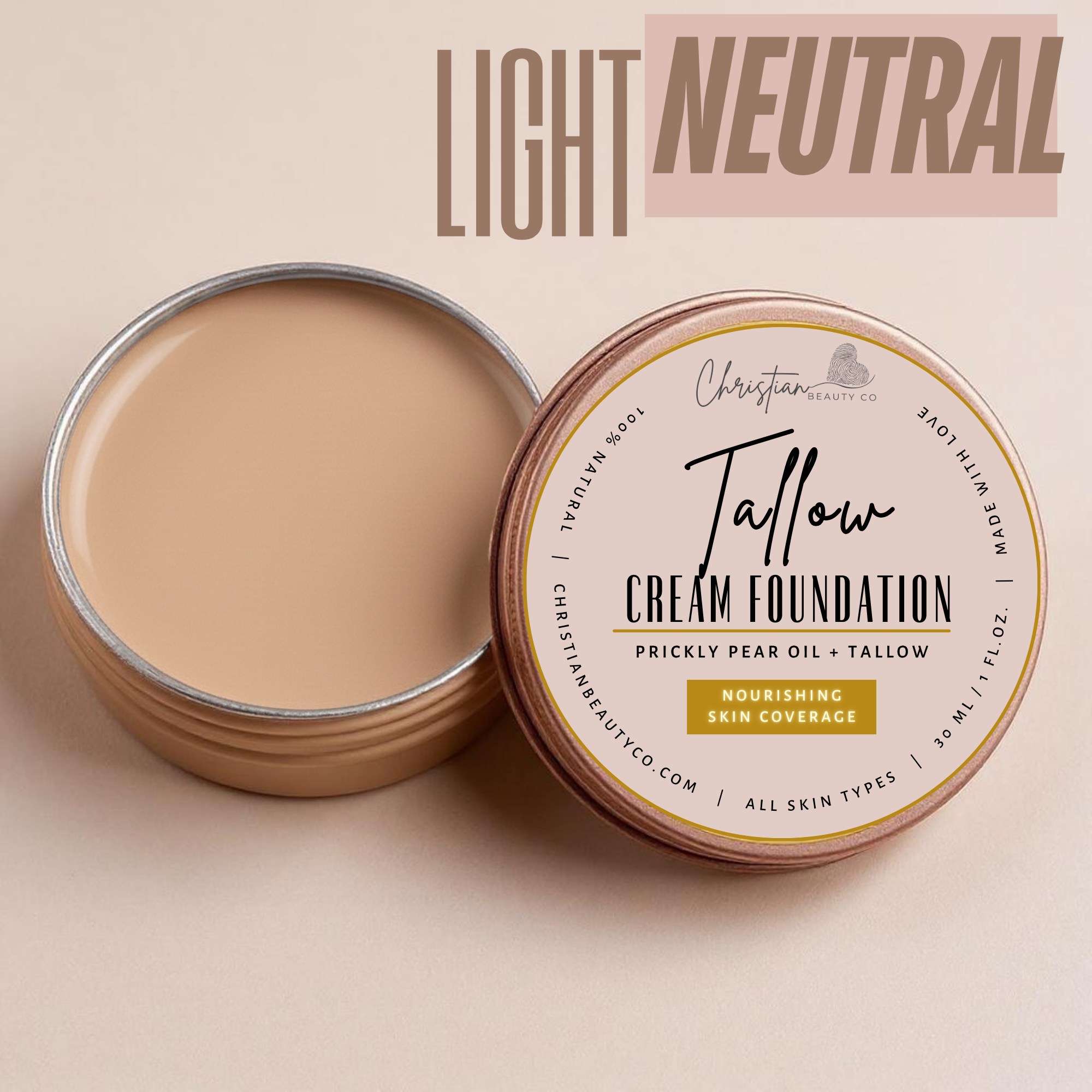 Tallow Cream Foundation | Buildable Coverage with Grass-Fed Tallow