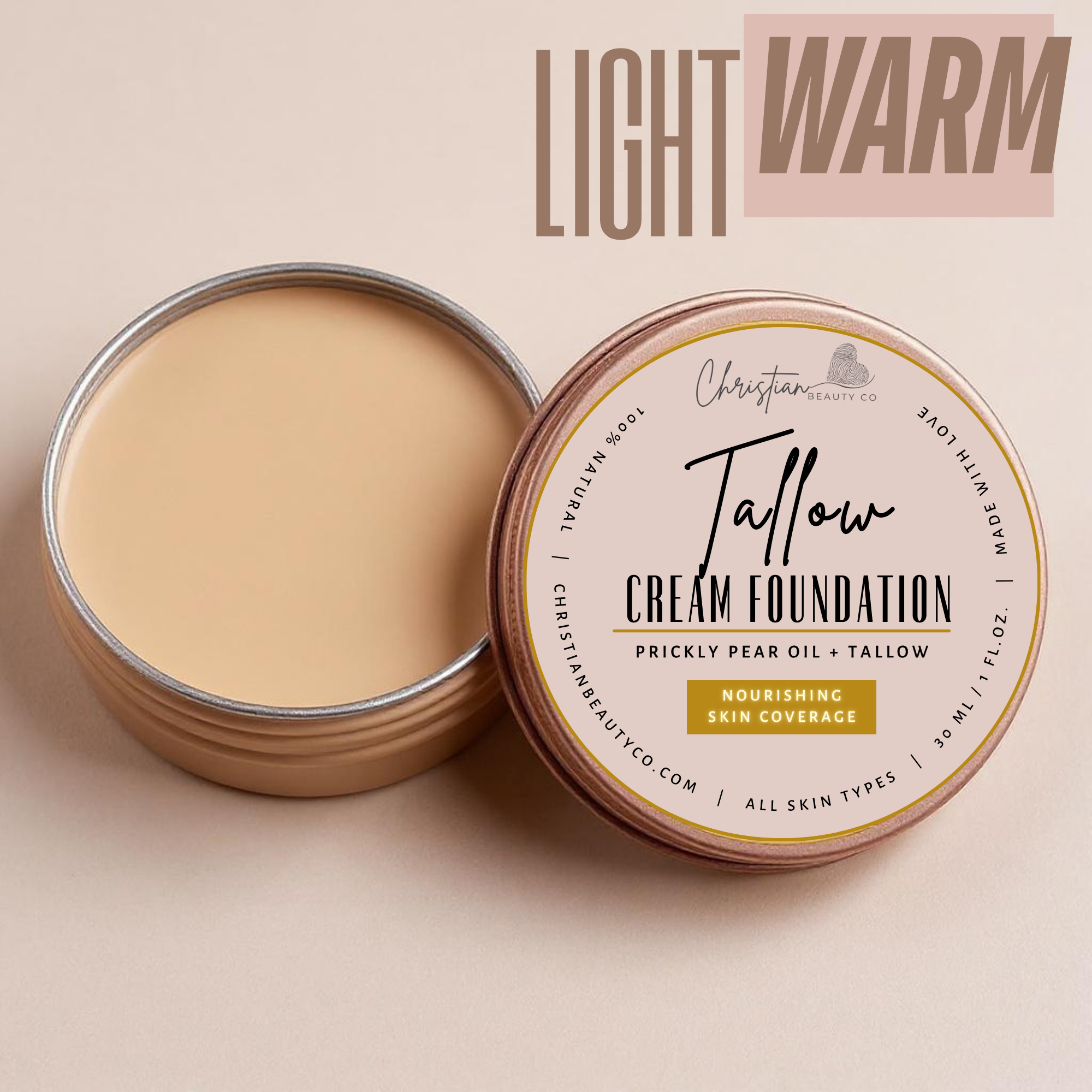 Tallow Cream Foundation | Buildable Coverage with Grass-Fed Tallow
