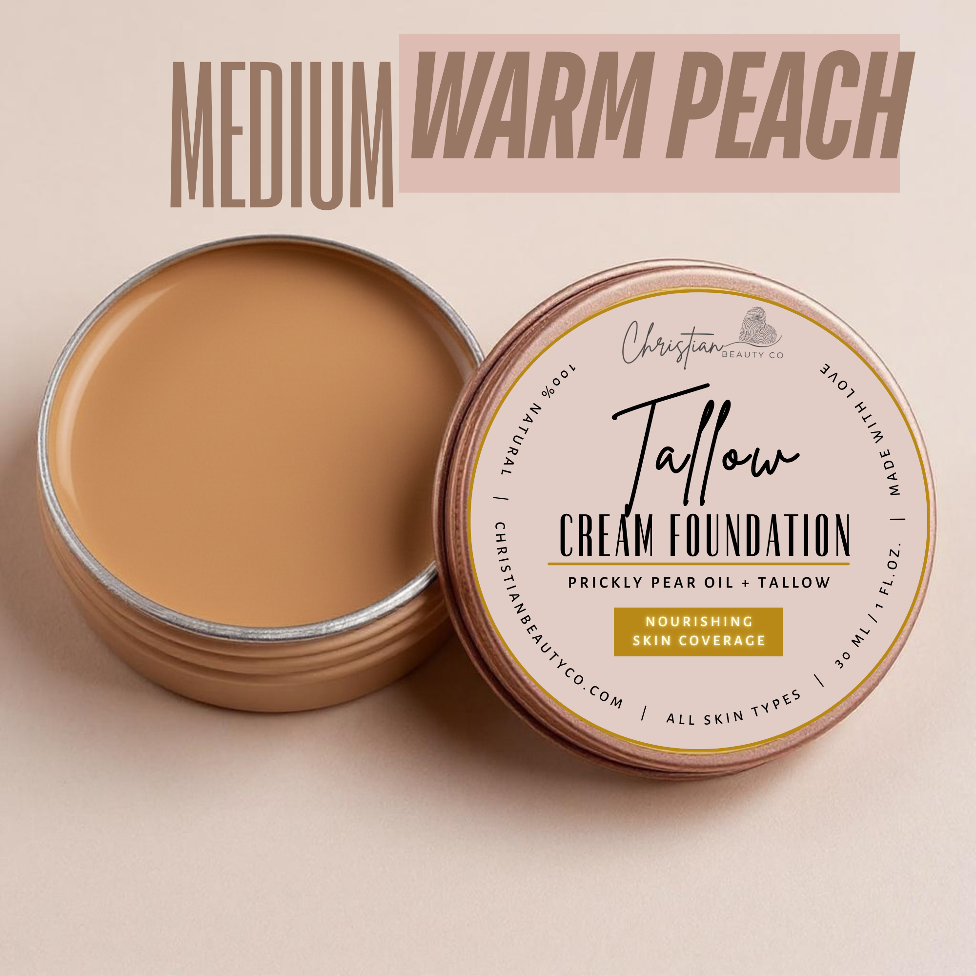 Tallow Cream Foundation | Buildable Coverage with Grass-Fed Tallow
