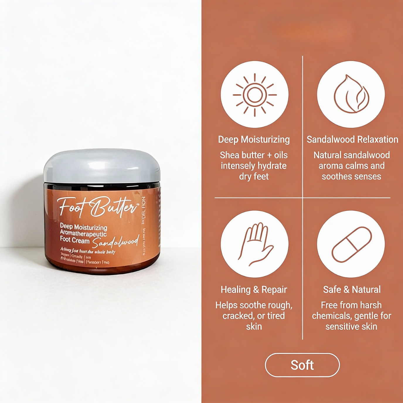 Sandalwood Foot Butter Massage Cream 6oz