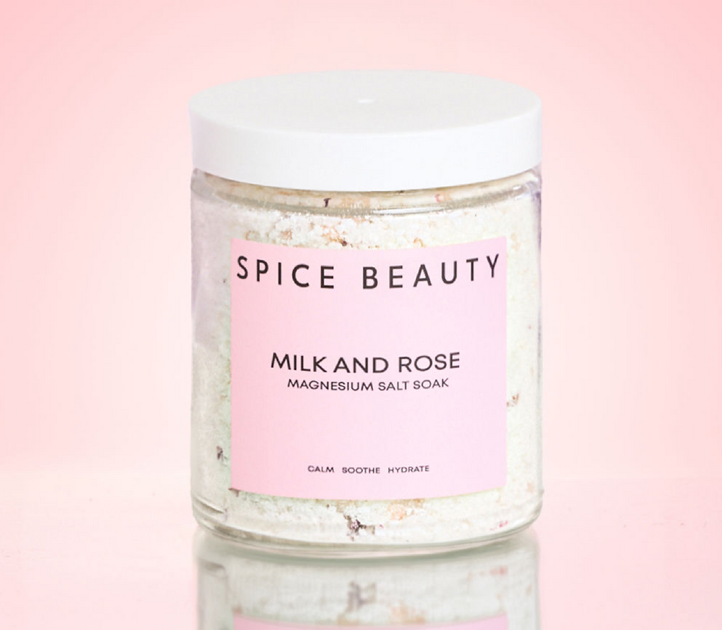 Magnesium Salt Soak with Goat Milk & Rose - Relaxing Bath Soak