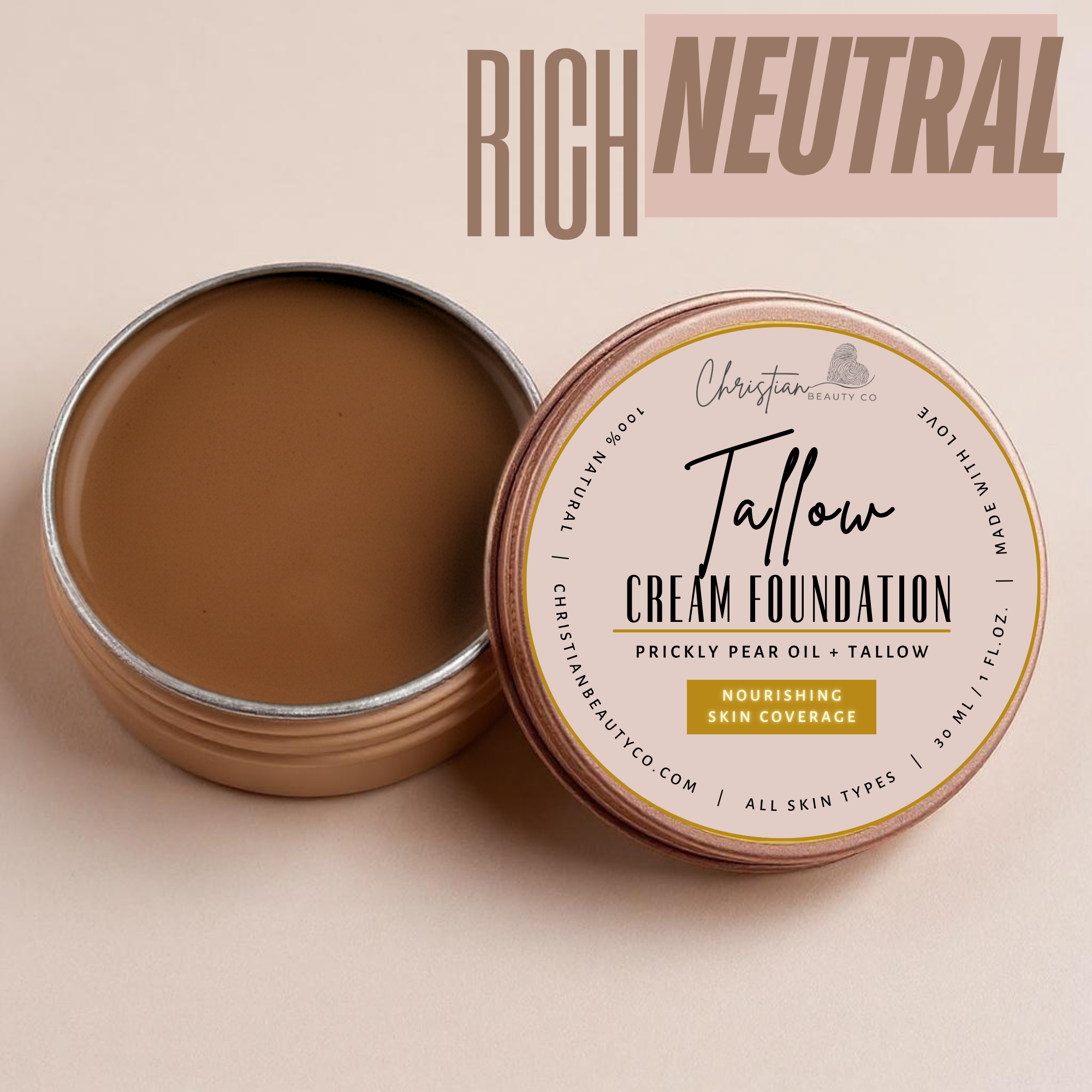 Tallow Cream Foundation | Buildable Coverage with Grass-Fed Tallow