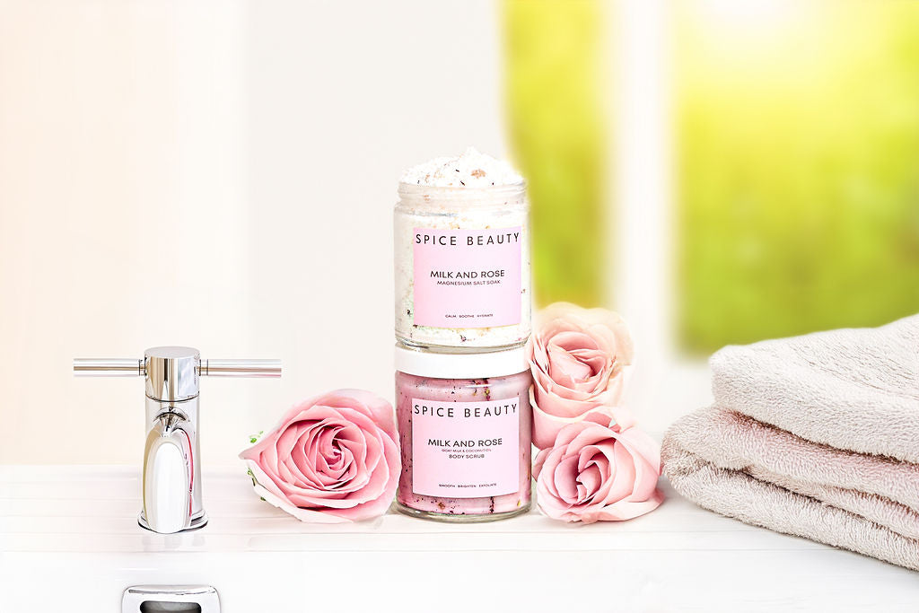 Radiant Skin Duo | Milk & Rose Body Scrub & Magnesium Bath Soak Gift Set