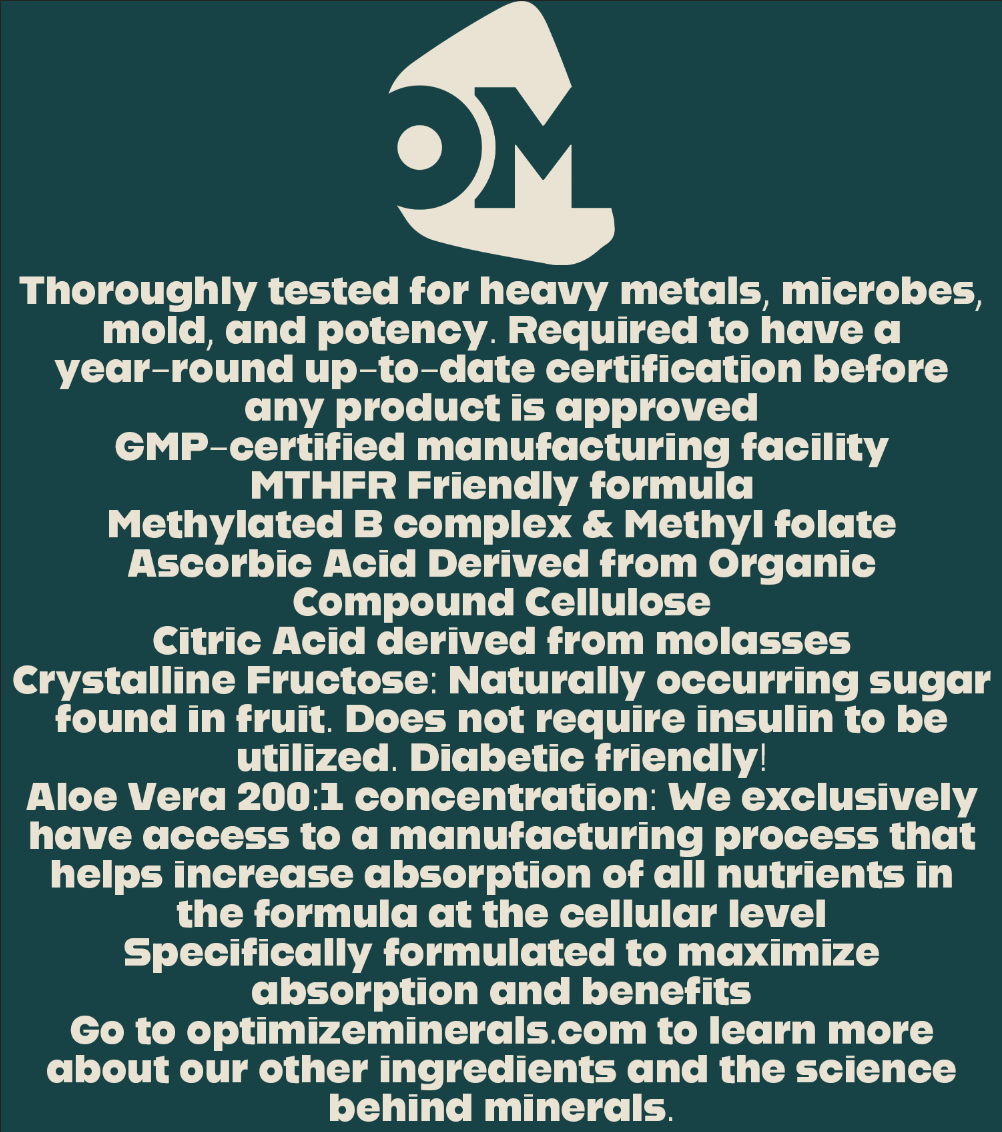 Optimize Minerals - Ionic Trace Minerals & Electrolytes Powder (30 Day Supply)