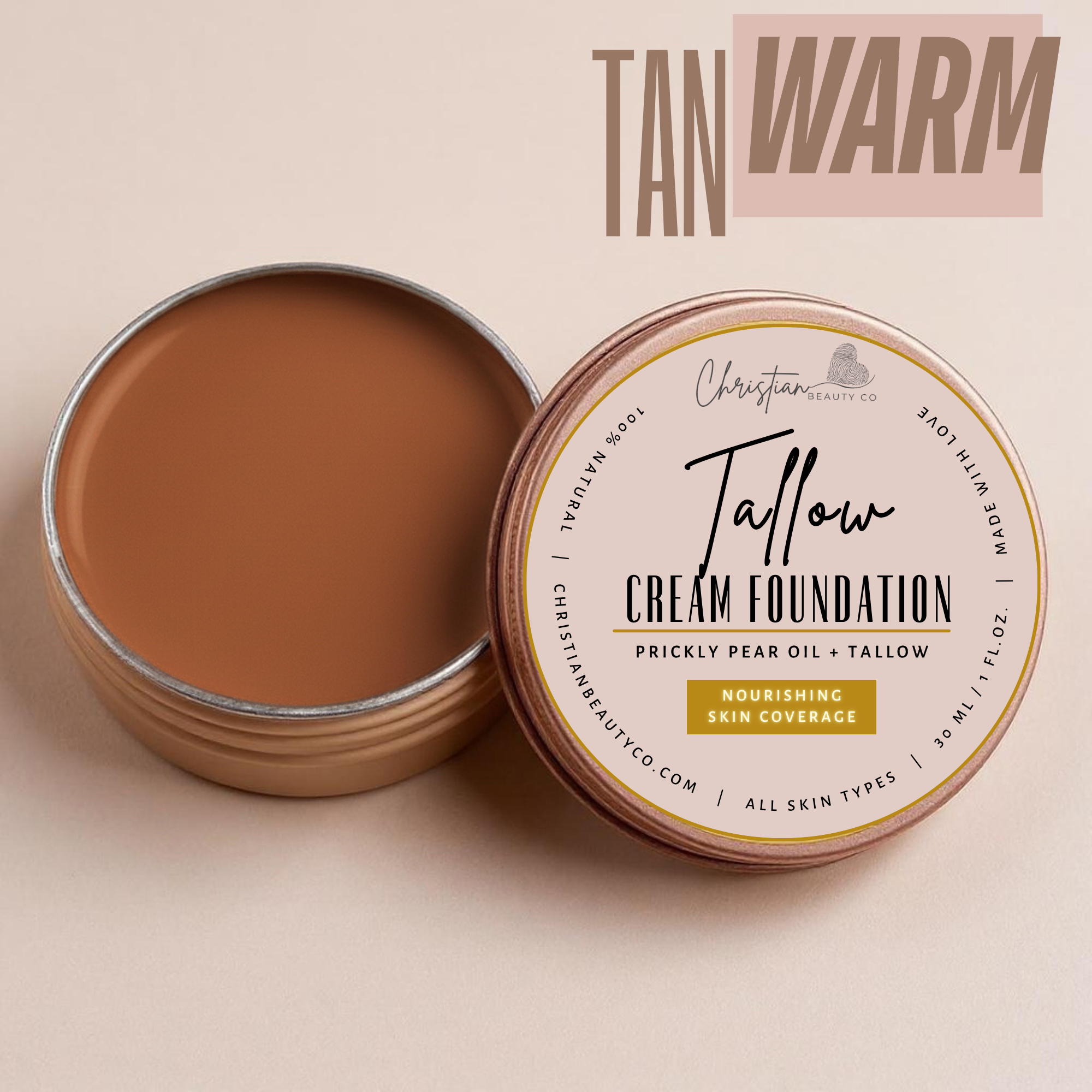 Tallow Cream Foundation | Buildable Coverage with Grass-Fed Tallow