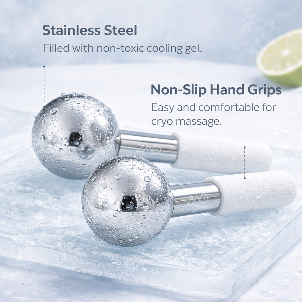 Stainless Steel Ice Globes for Face Massage & Skin Cooling