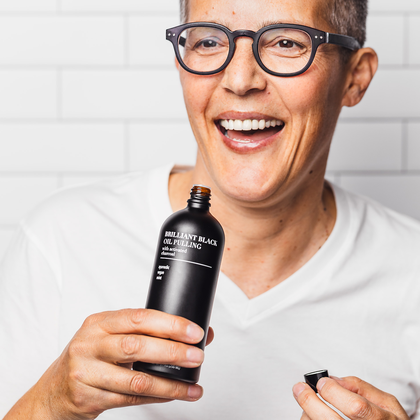 Brilliant Black Oil Pulling Ayurvedic Mouthwash for Teeth Whitening