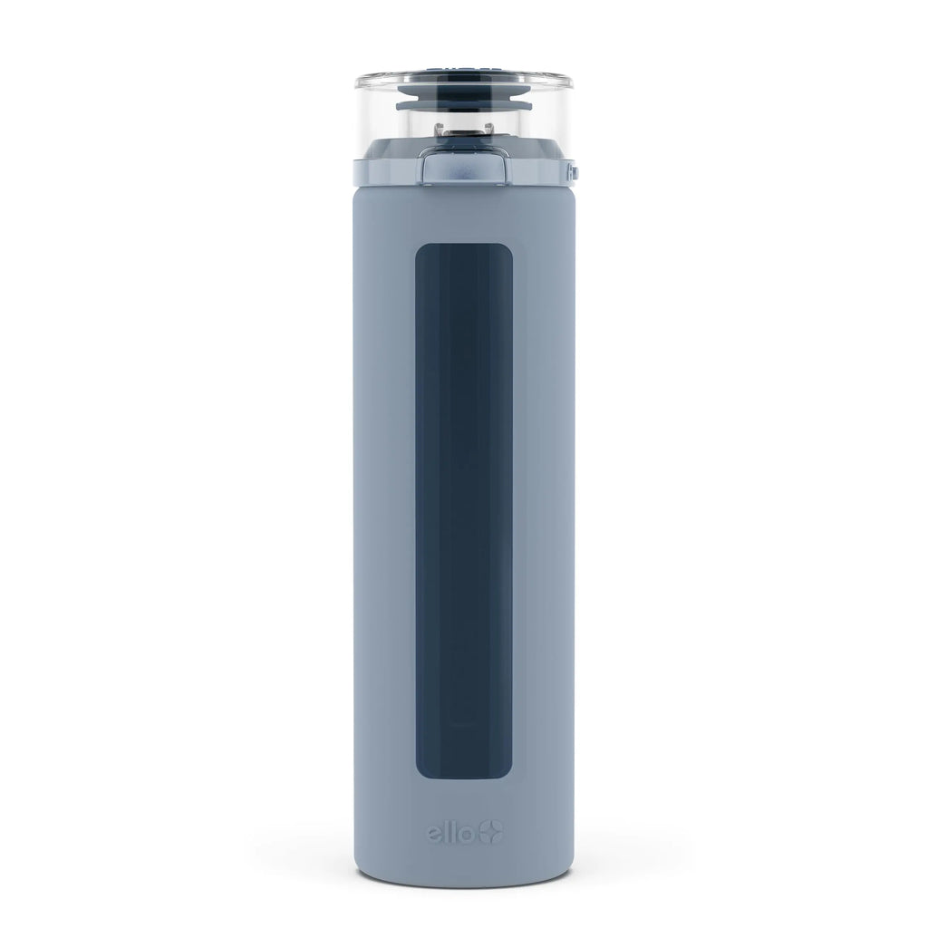 Ello Syndicate 20oz Glass Water Bottle with Leak-Proof Flip Lid