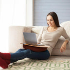 Bamboo Laptop Lap Desk with Pillow Cushion