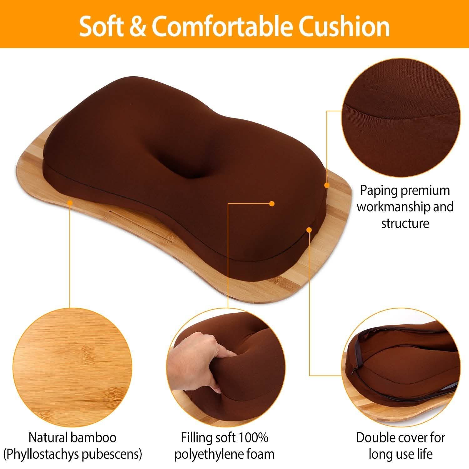 Bamboo Laptop Lap Desk with Pillow Cushion