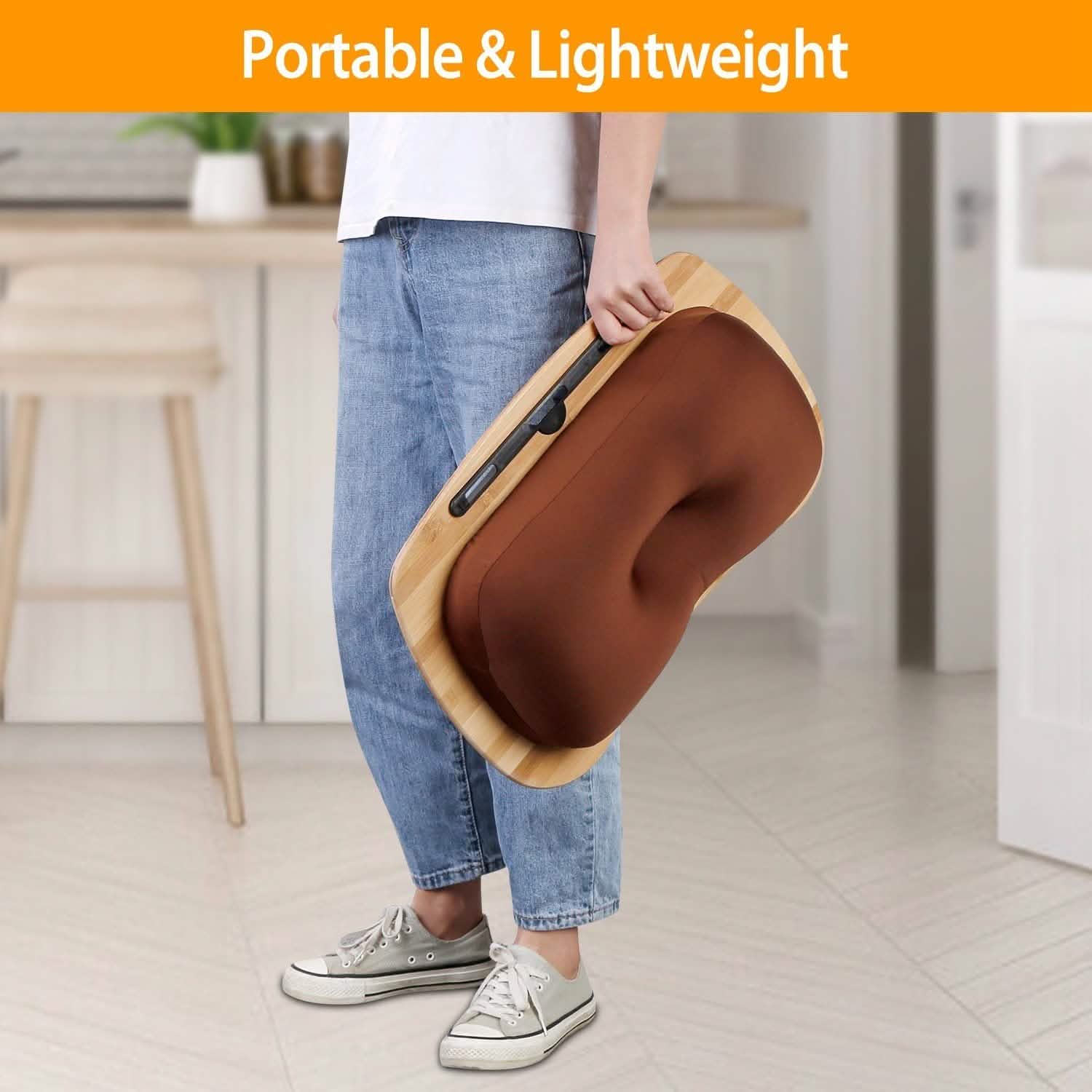 Bamboo Laptop Lap Desk with Pillow Cushion