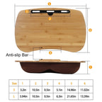 Bamboo Laptop Lap Desk with Pillow Cushion