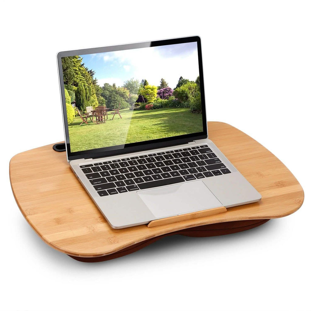 Bamboo Laptop Lap Desk with Pillow Cushion