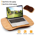 Bamboo Laptop Lap Desk with Pillow Cushion