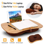 Bamboo Laptop Lap Desk with Pillow Cushion