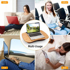 Bamboo Laptop Lap Desk with Pillow Cushion
