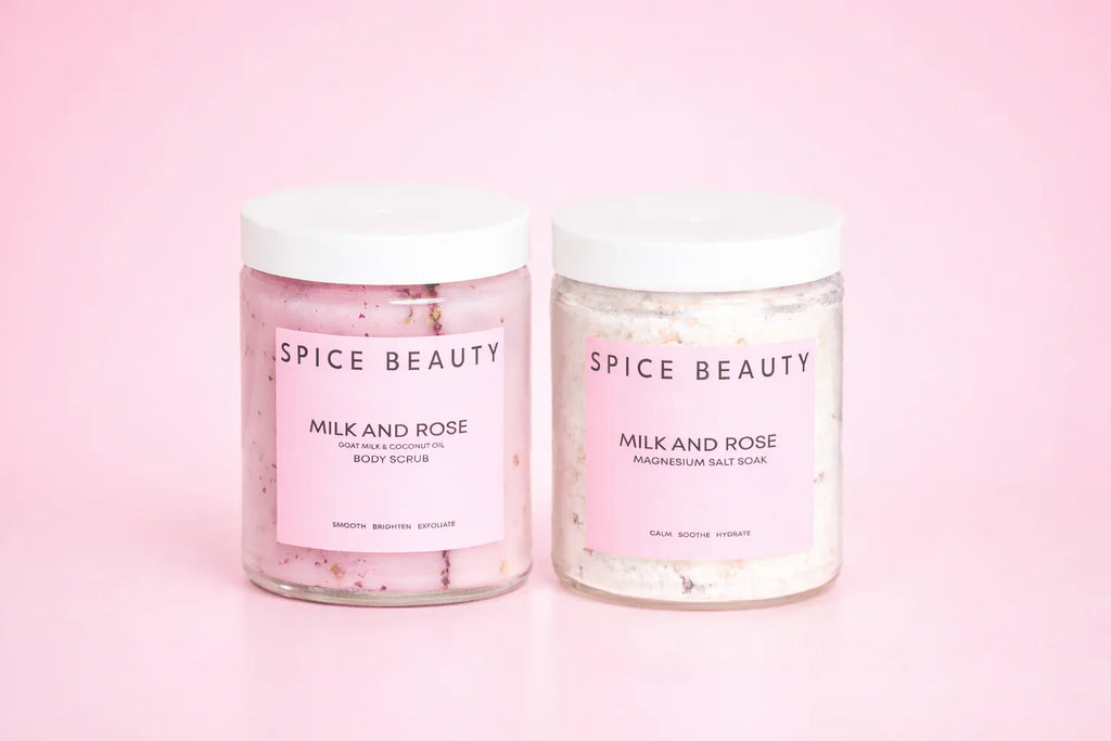 Radiant Skin Trio | Body Scrub, Magnesium Bath Soak & Rose Body Mist Spa Set
