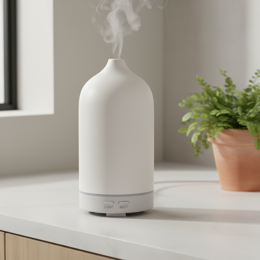 Ceramic diffuser with plant