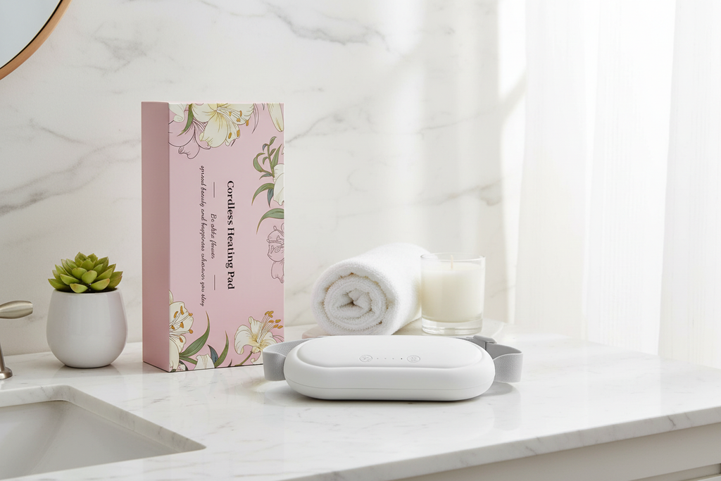 Cordless Heating Pad Bathroom Counter Photo