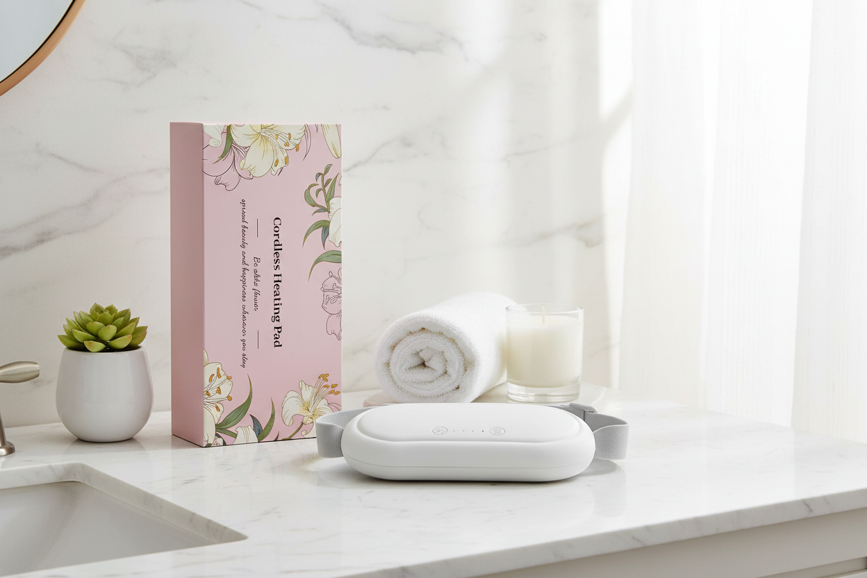Cordless Heating Pad Bathroom Counter Photo