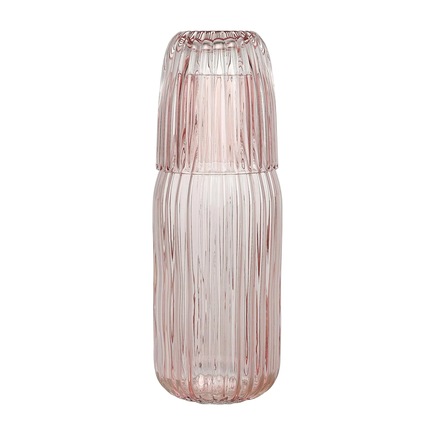 39oz Ribbed Glass Bedside Water Carafe