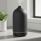 Dark diffuser with plant on left