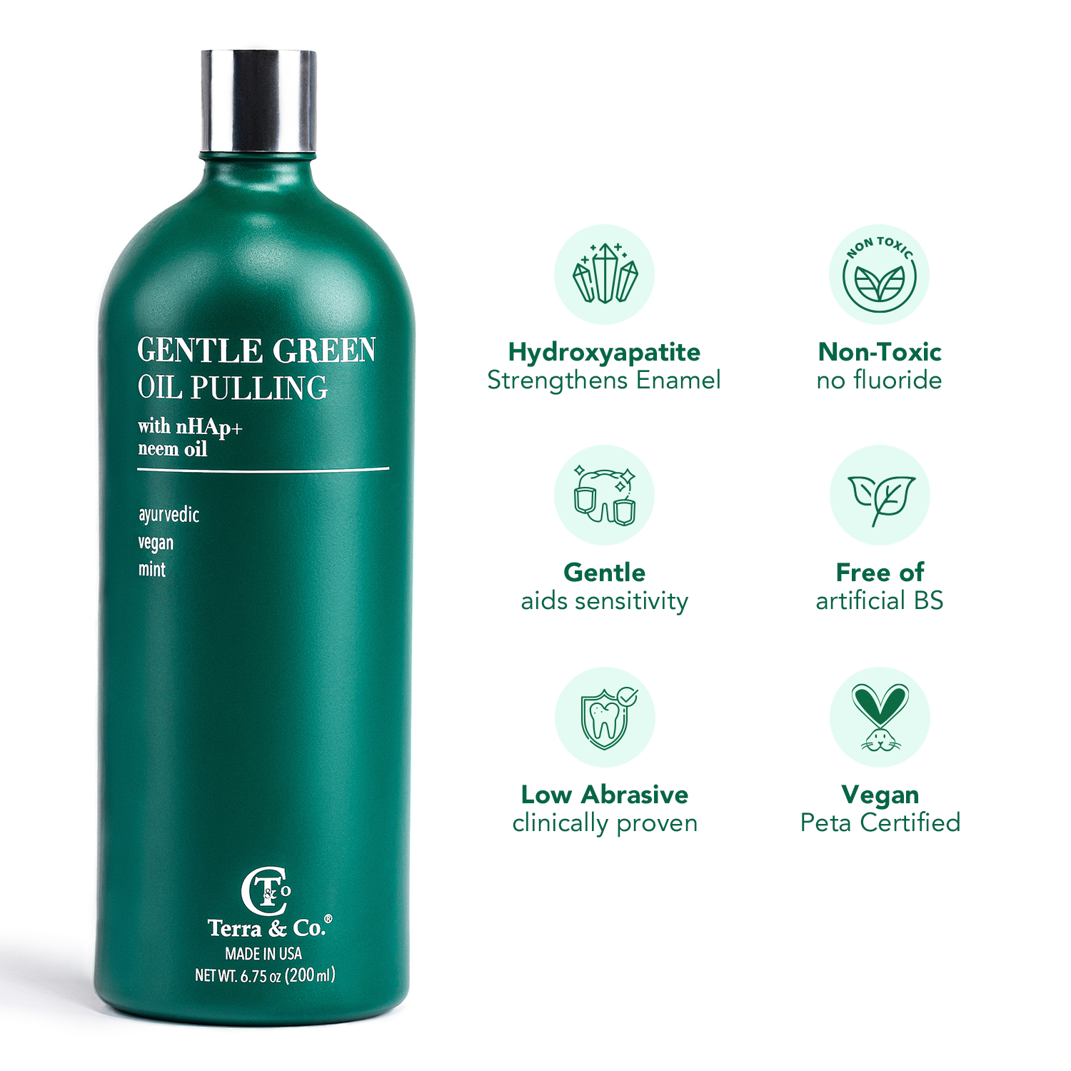 Gentle Green Oil Pulling Mouthwash with Enamel Support