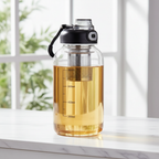 Glass tea infuser bottle lifestyle photo