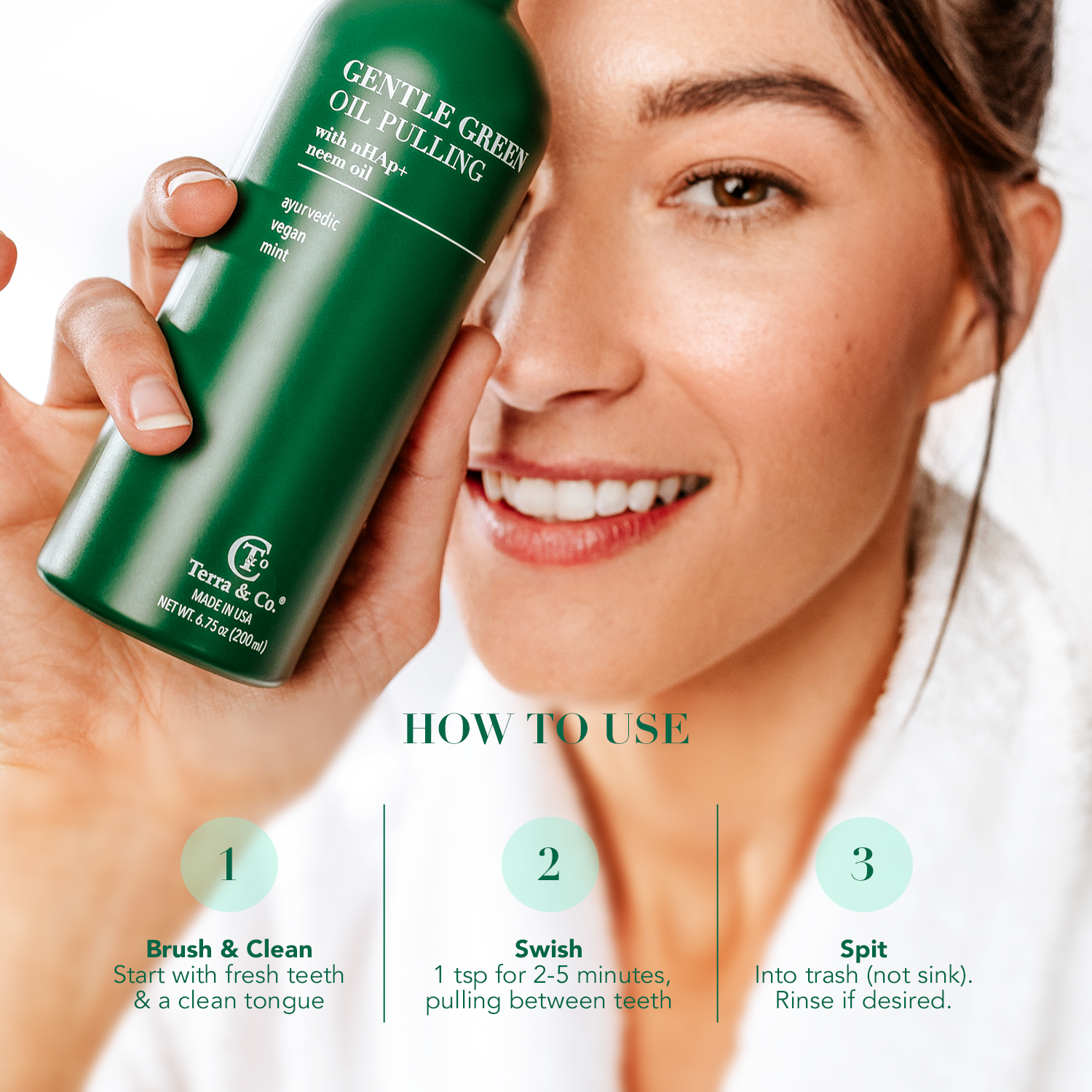 Gentle Green Oil Pulling Mouthwash with Enamel Support