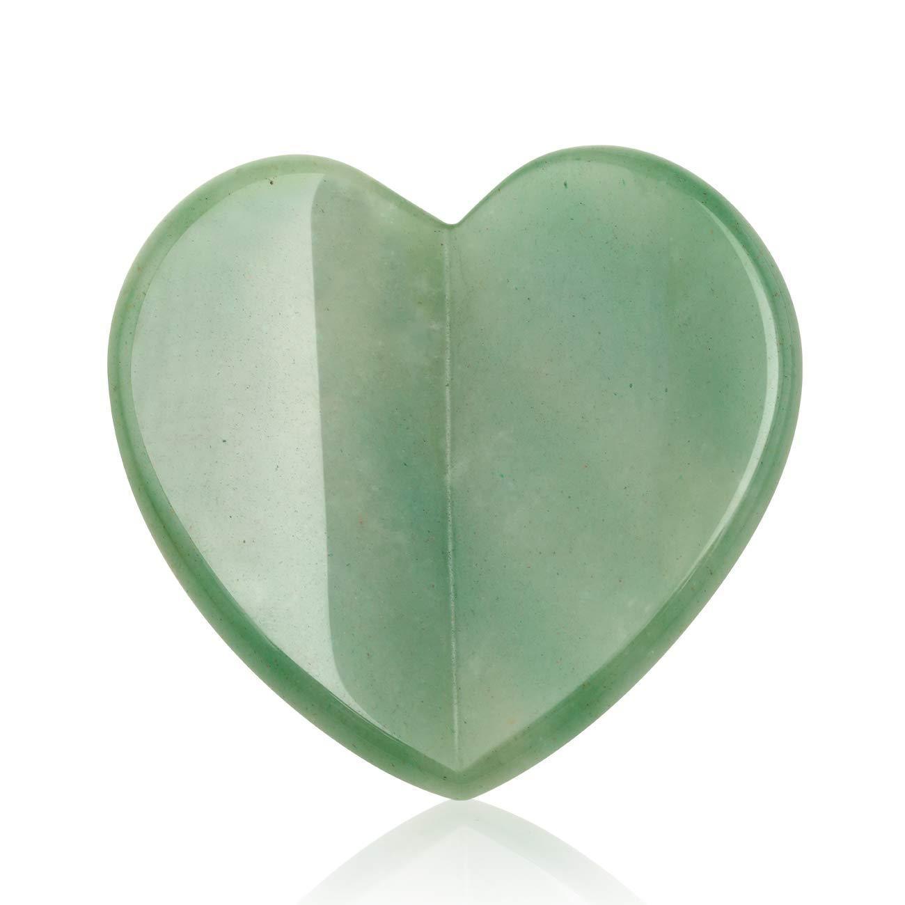 Jade Heart Facial Gua Sha - Natural Stone Massage Tool