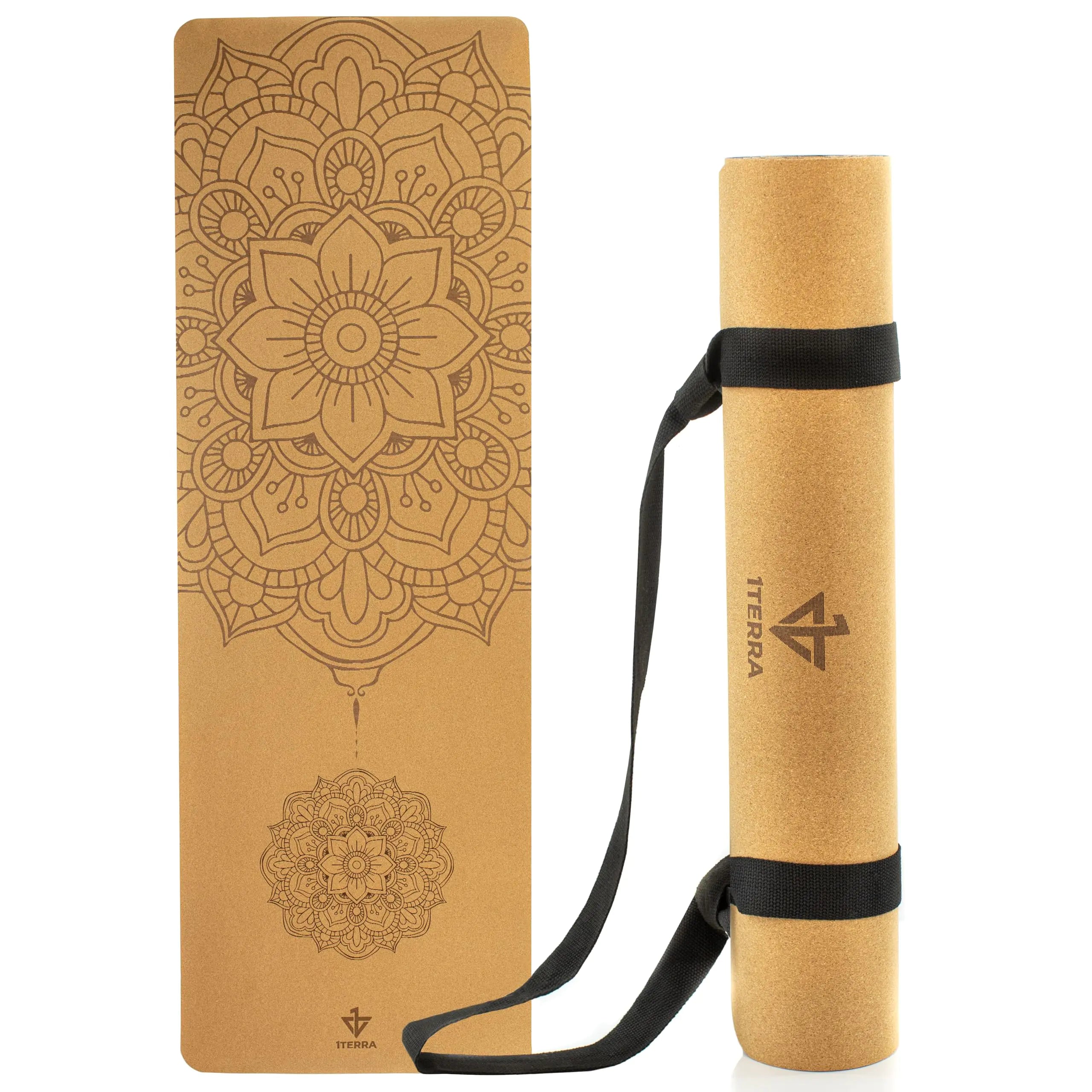 Premium Cork Yoga Mat - 5mm Thick with Carrying Strap