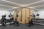 Sauna in gym corner