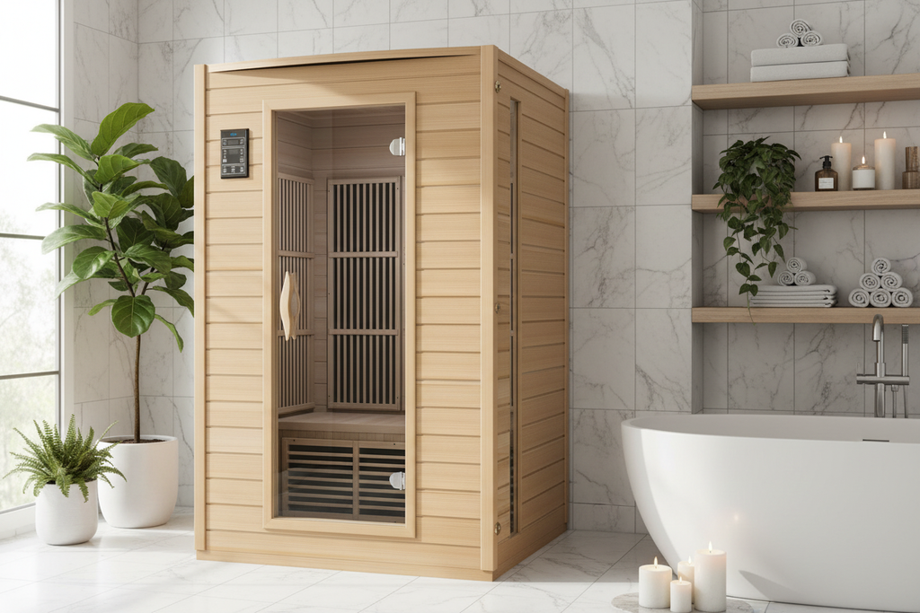 Sauna in spa bathroom