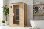 Sauna in spa bathroom