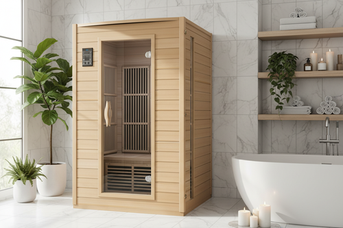 Sauna in spa bathroom