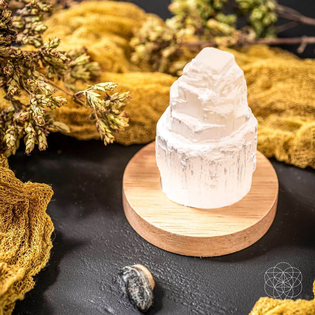 Selenite Crystal Lamp - Natural Stone Ambient Light
