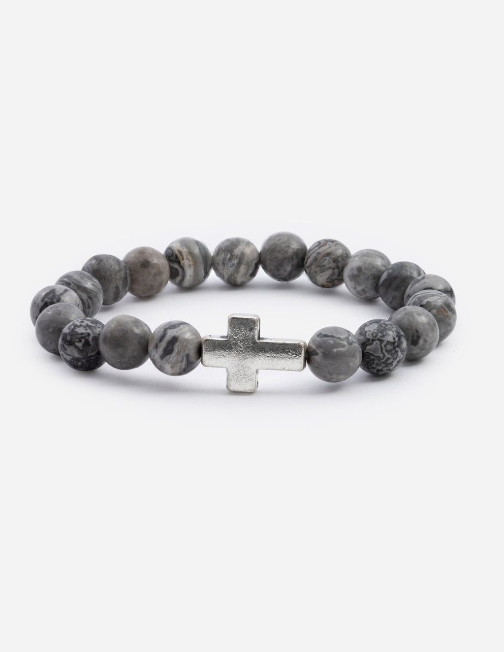 Slate Grey Cross Bracelet