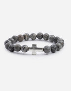 Slate Grey Cross Bracelet