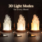 Selenite Crystal Lamp - 2 lb Natural Stone Night Light with Remote