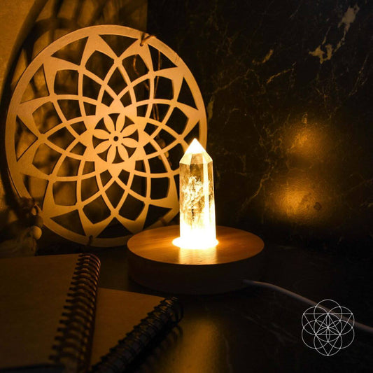 Clear Quartz Crystal Lamp - Natural Stone Night Light for Calming Ambiance