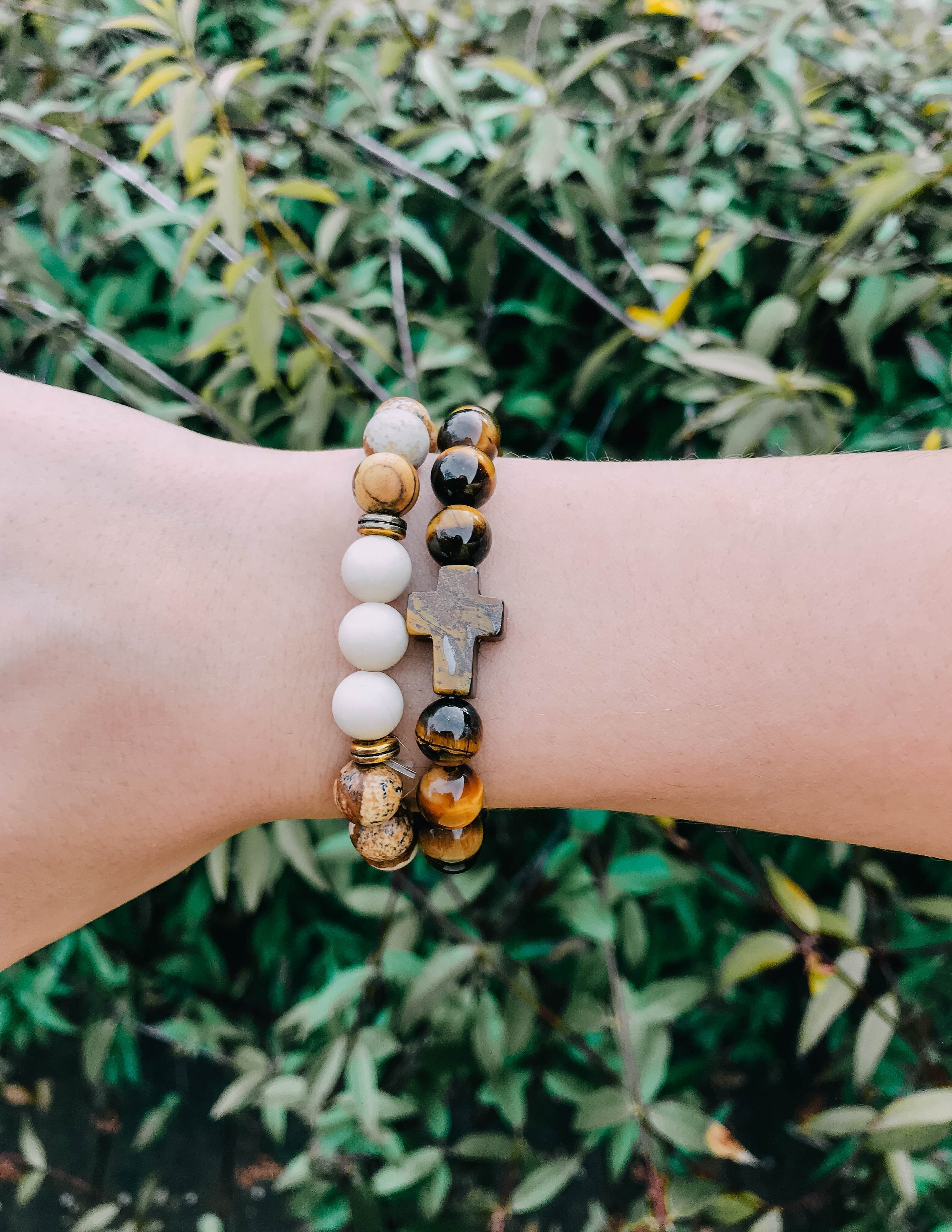 Tiger Eye Cross Bracelet