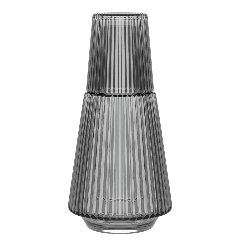 37oz Vintage Ribbed Bedside Water Carafe