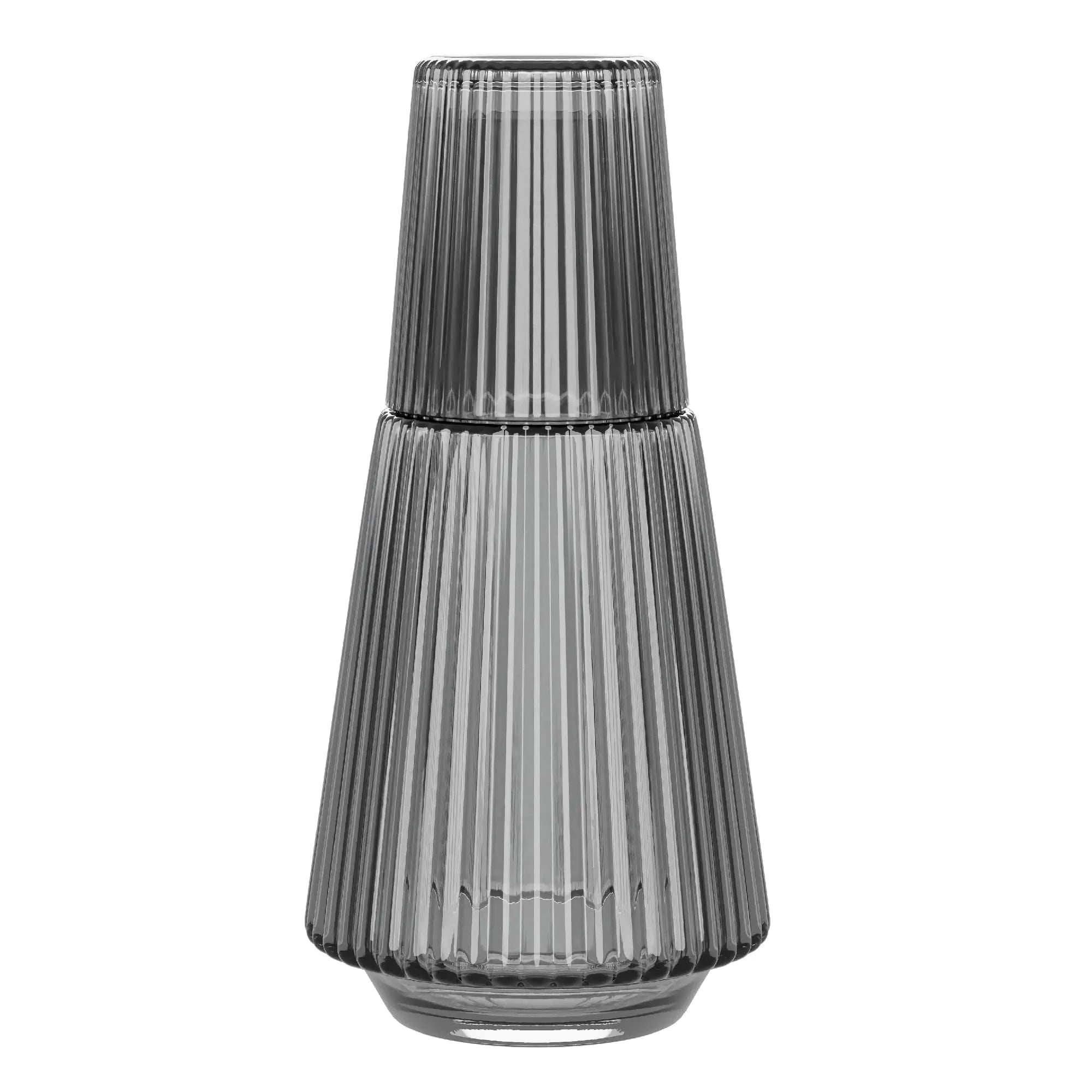 37oz Vintage Ribbed Bedside Water Carafe